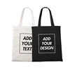 Custom silk printed cotton canvas carrier shopper bag wholesale