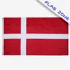 High end customized logo variety sizes white cross red with metal ring national embroidered flag