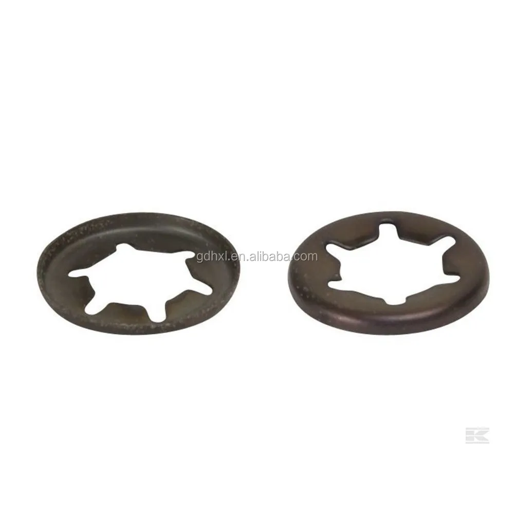 Black Oxide Steel Push On Fastener Starlock Retaining Washers For Shaft