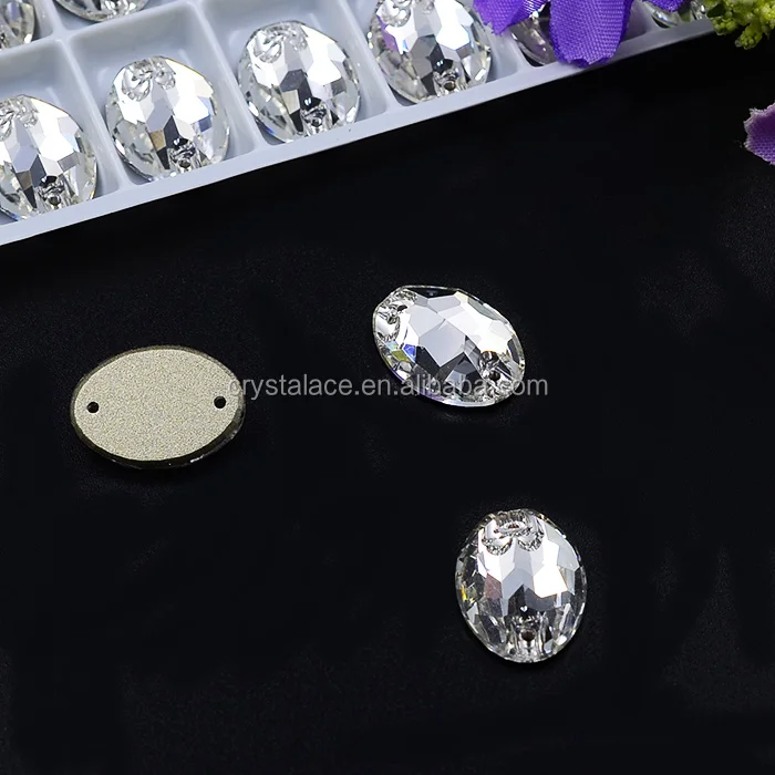 Clear crystal Oval sew on strass, sew on oval rhinestone for wedding dress