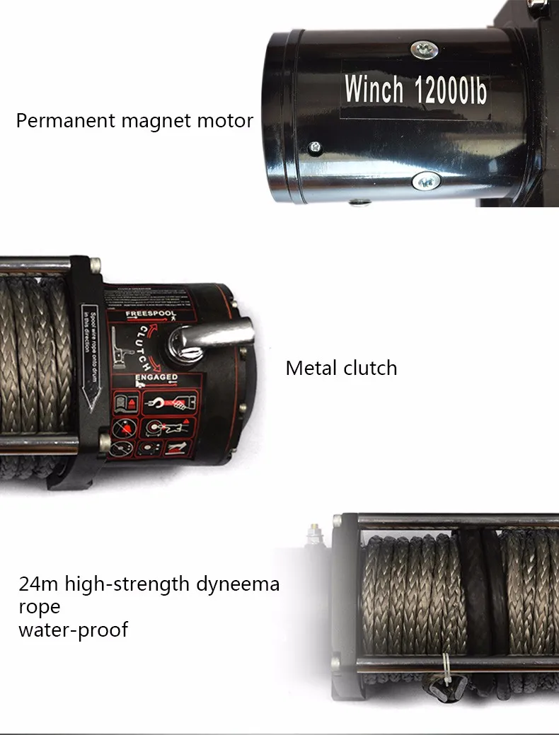 Electric Winches / Truck Winch / Cable Pulling Winch Machine 15000lbs