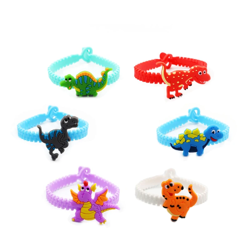 

Wholesale Dinosaur bracelet soft rubber kids wristband with 1 hole, Picture