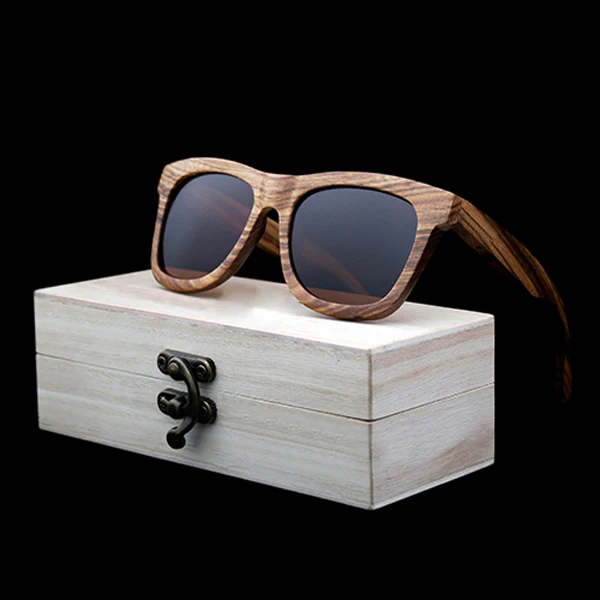 

2019 Popular Square Frame Zebra Sunglasses in Stock, Natural wood color