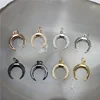 CH-GMP0082 Popular cz moon shape charm,plating silver/gold/rose gold/gunmetal cz pendant,women/men jewelry accessory