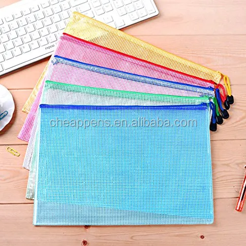 Mesh Document Bag A5 Size Duralble Plastic Zipper File Wallet Buy Mesh Document Bagfolding 3659