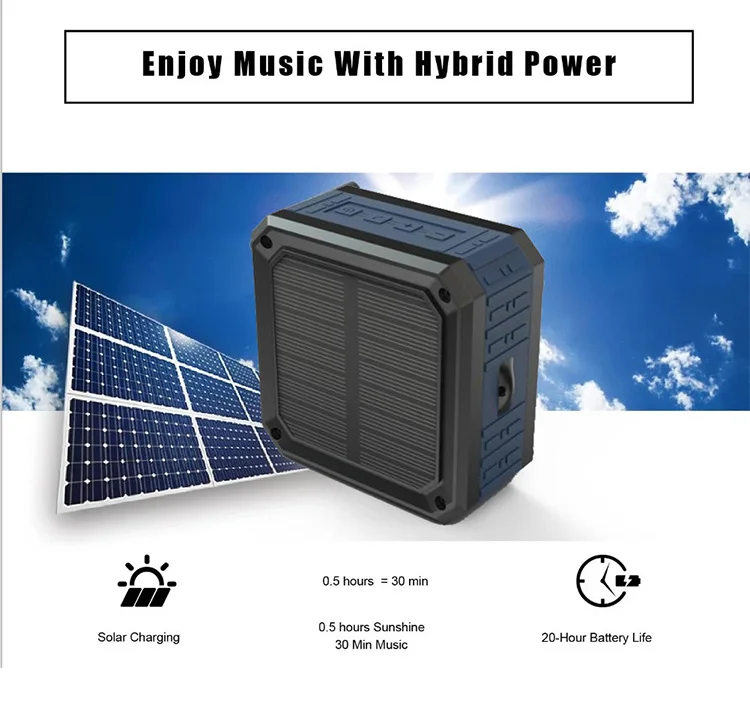 outdoor waterproof 1200mAh wireless mp3 BT solar speaker - ANKUX.COM