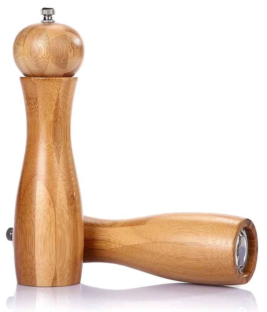 Bamboo Salt And Pepper Mill / Grinder Set With Ceramic Mechanism - Buy ...