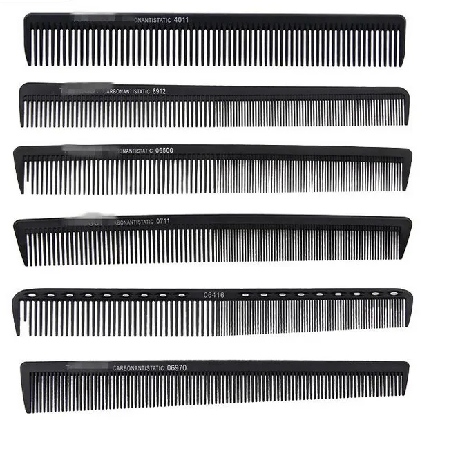 

Manufactory price Salon equipment barber plastic flat tail comb, Black