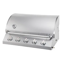 

Hot sale outdoor camping Stainless Steel bbq tool set 5 burners built-in cabinet gas portable bbq grill
