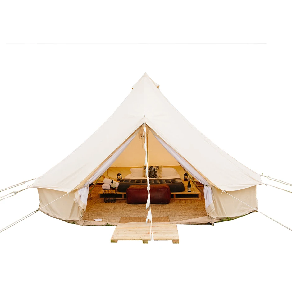 

3M 4M 5M 6M cotton canvas marquee tent glamping bell tent, Beige