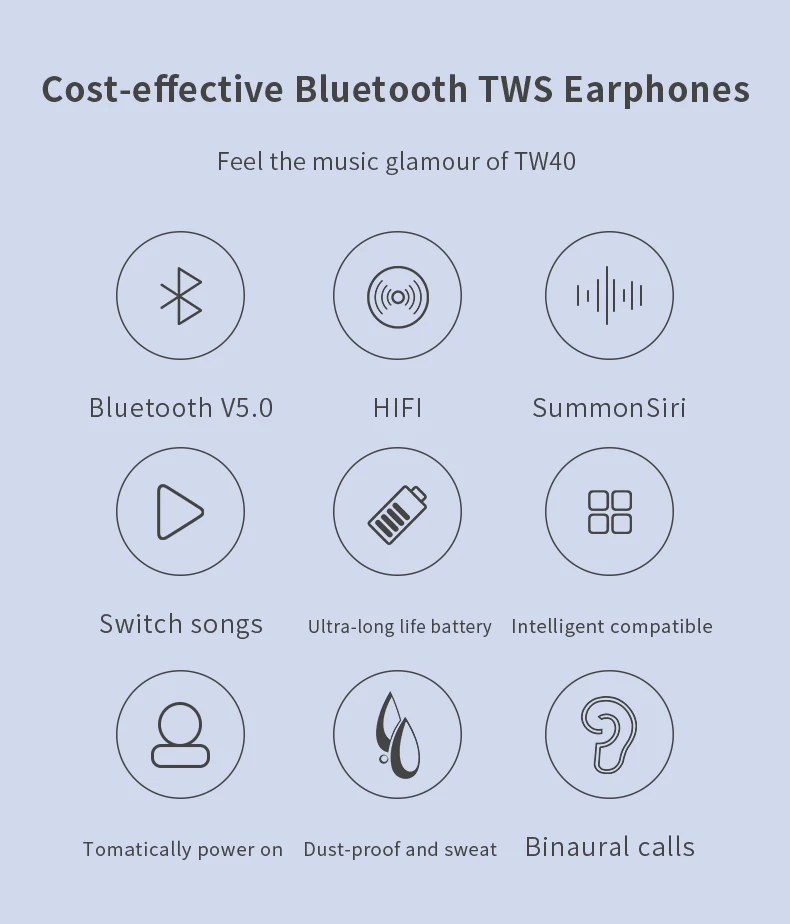 true noise cancelling i7s i12 Headset Wireless Earphones TW40 China Earbuds TWS Wireless Charging amazon - ANKUX.COM