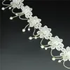 High quality polyester flower shape embroidery lace trim garment bridal lace accessories