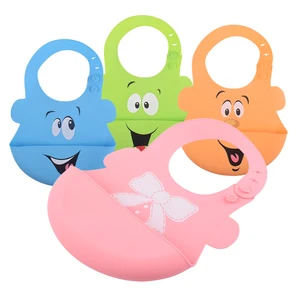 Image of Custom Oem baby products in china Bpa Free Cute Kids Feeding Set Waterproof Silicone Baby Bandana Bibs With Pocket
