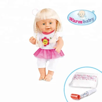 Long Hair Cute Pee Silicone Reborn Baby Dolls With Air Whistle