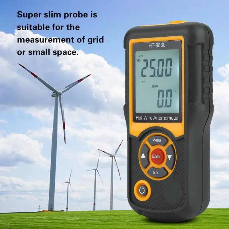 3 In 1 Handheld Digital Anemometer Wind Speed Meter Measuring Device ...