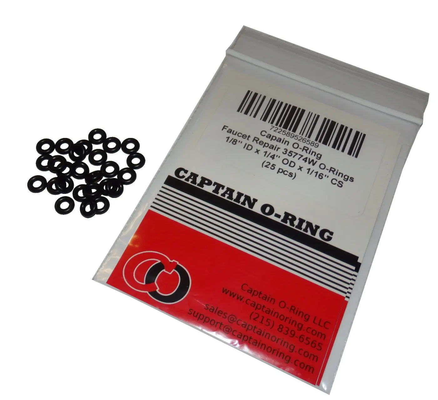 thumbnail image 2 of Captain O-Ring -009 Polyurethane O-Ring – 90A Durometer, 25 Pack, Industrial Grade Seals 2 of 6