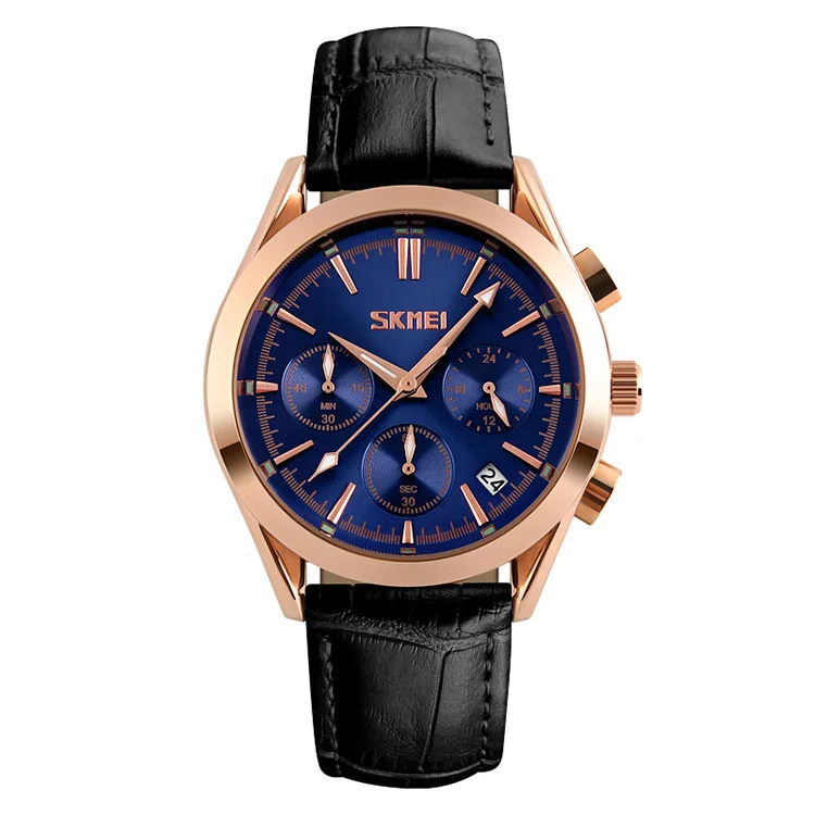 

skmei 9127 business for sale watch genuine leather quartz watches fashion wholesale relojes, Black,white,coffee,blue