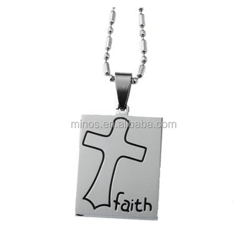 Mother And Son Necklace Wholesale Spiritual Faith Cross Stainless