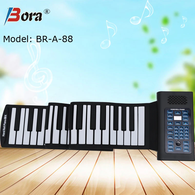 

Bora battery operated rechargeable piano keyboard digital piano 88keys, Black/white