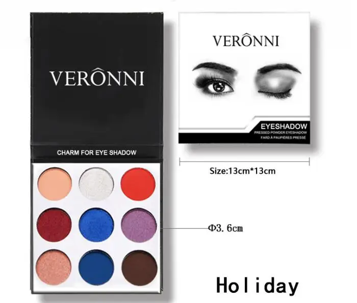 

veronni 9 colors eyeshadow palette burgundy bronze and holiday 3 styles natural eyeshadow cheap price