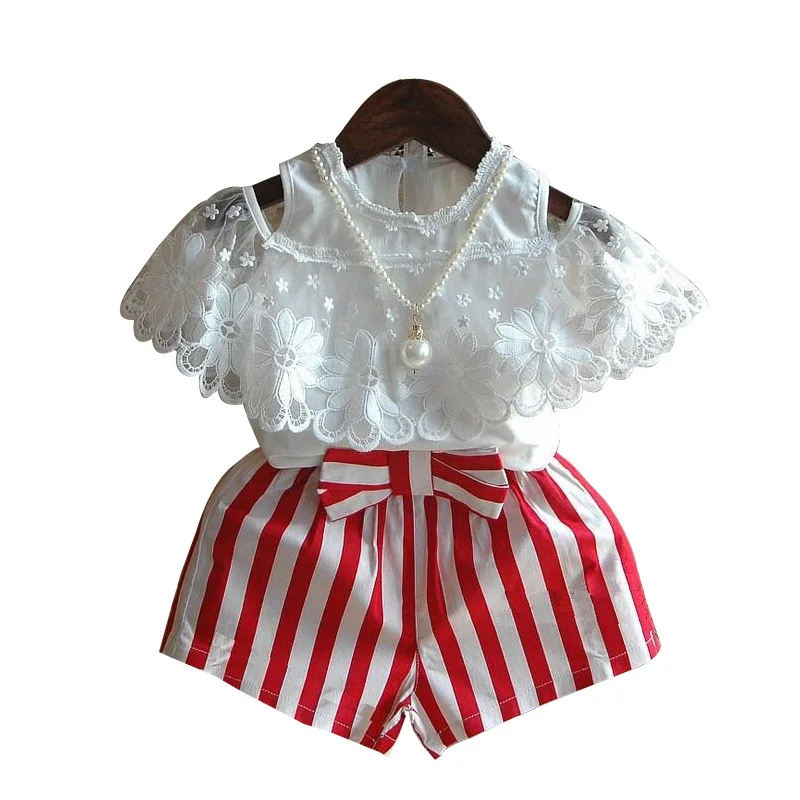 

Hot selling Latest design new fashion children girl clothes sets boutique child clothes, White