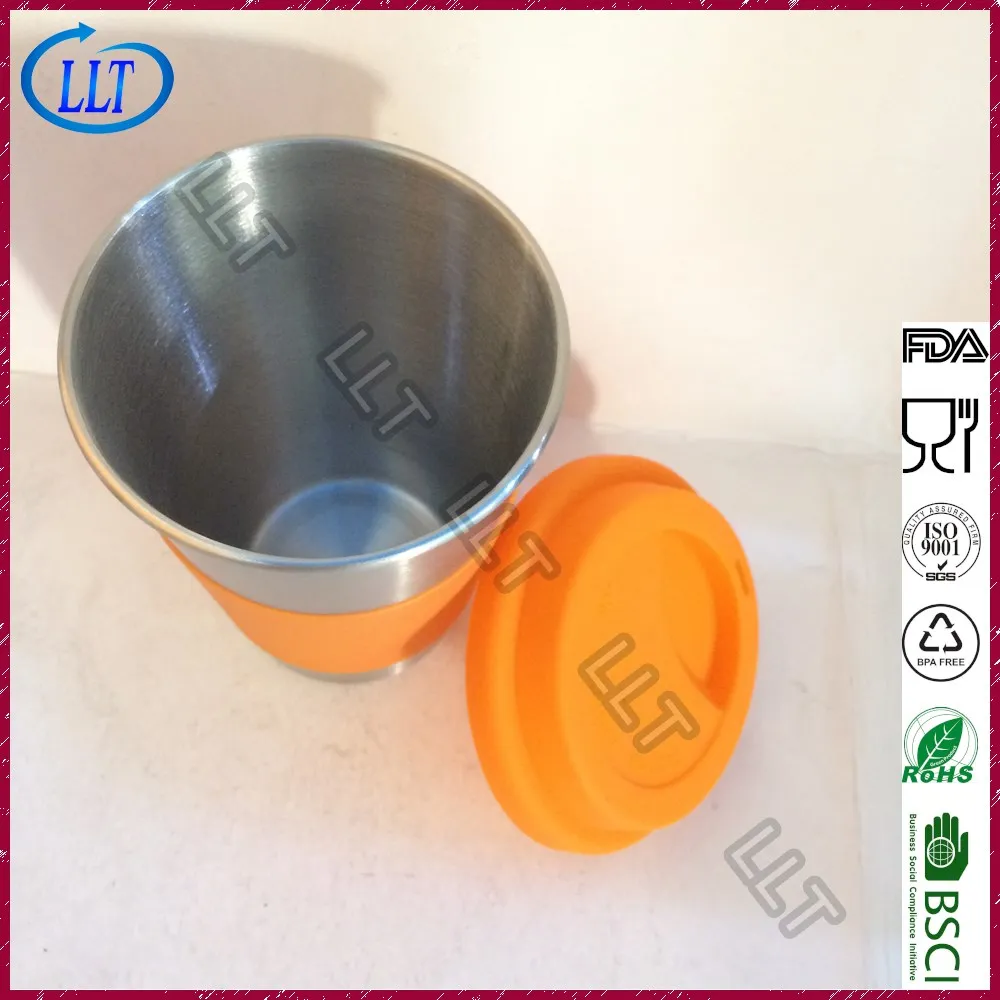 Food Grade Diswashersafe Stainless Steel Sippy Cups With Silicone Sippy