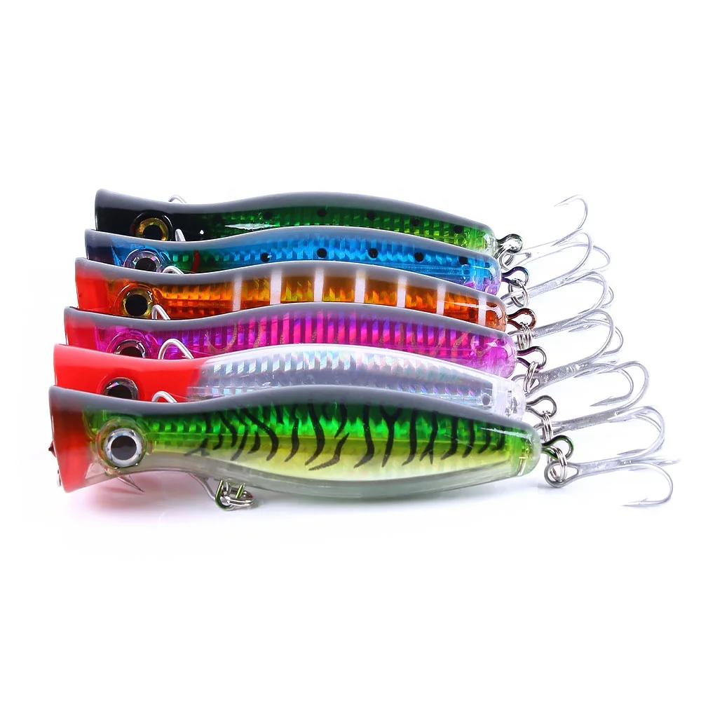 

13cm 43g Popper Lures Fishing Sea Saltwater Floating Lure Bodies Artificial Bait, 10 colors as pictures