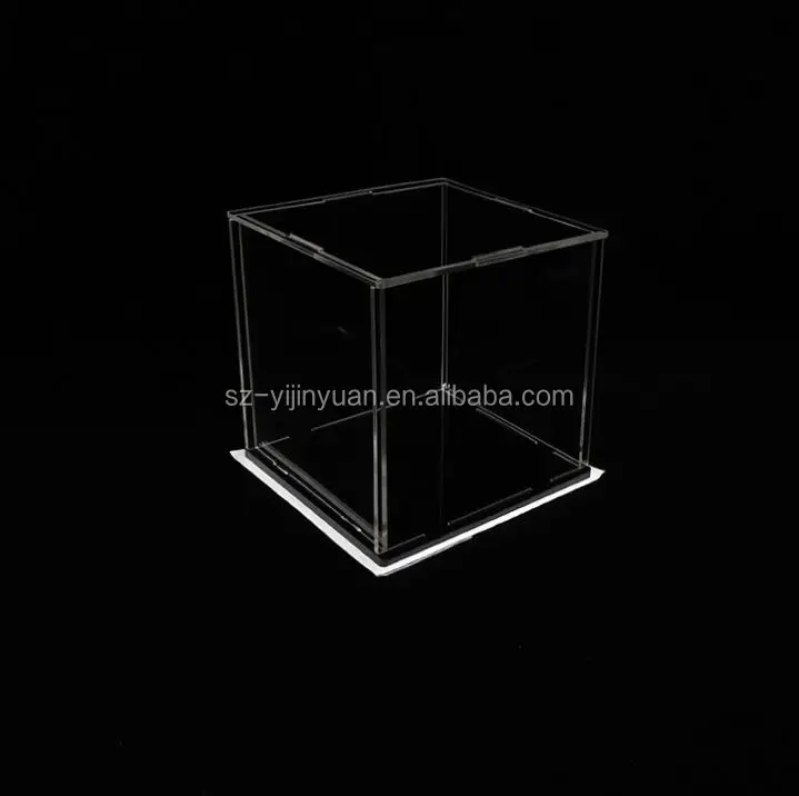 Acrylic Cube Display Box Case Square Sided Perspex Tray Protection Dustproof