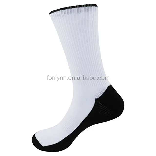 Wholesale custom printed digital 3D Blank polyester white sublimation socks