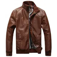 

Hot sale PU & polyester plus size men leather motorcycle jacket man leather jacket
