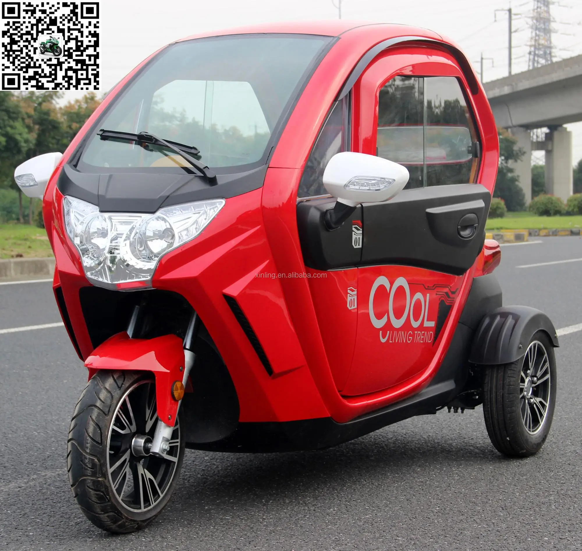 2018 New Arrival 72v1000w Electric Three Wheel Cabin Mobility Scooter