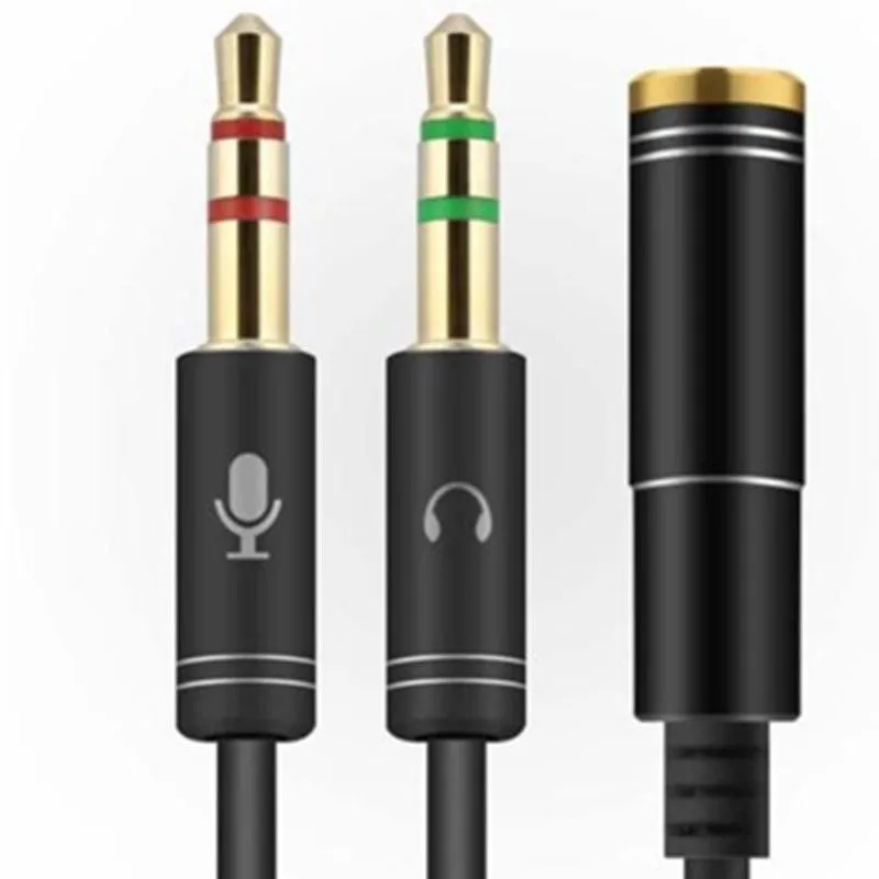 Headphone Splitter For Computer 3.5mm Female To 2 Dual 3.5mm Male