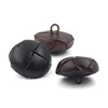 high-grade half ball round shank brown black real leather buttons for coat