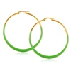 Green Enamel Dangler One Piece Gold Gypsy Double Jhumka Big Hoop Earring