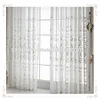 Luxury European Style White Embroidery Sheer Fabric Window Curtain