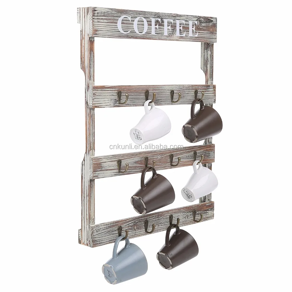 Rustic Wooden Wall Shelves With Hook