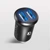 universal mini fast metal dual usb smart charging led display voltage phone car charger