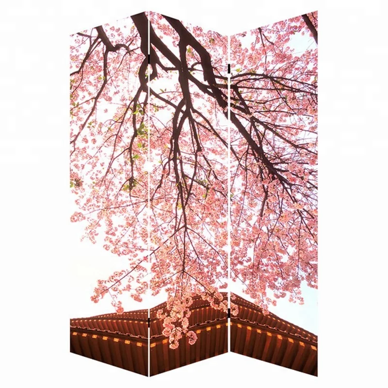 

Wholesale partition wall decoration on scenery style room divider folding three screen divider for home and hospital