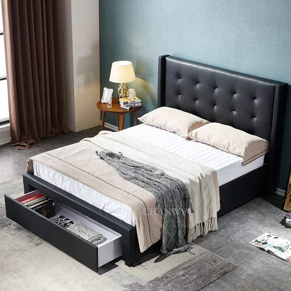 Modern Queen Size Bed Designs With Storage