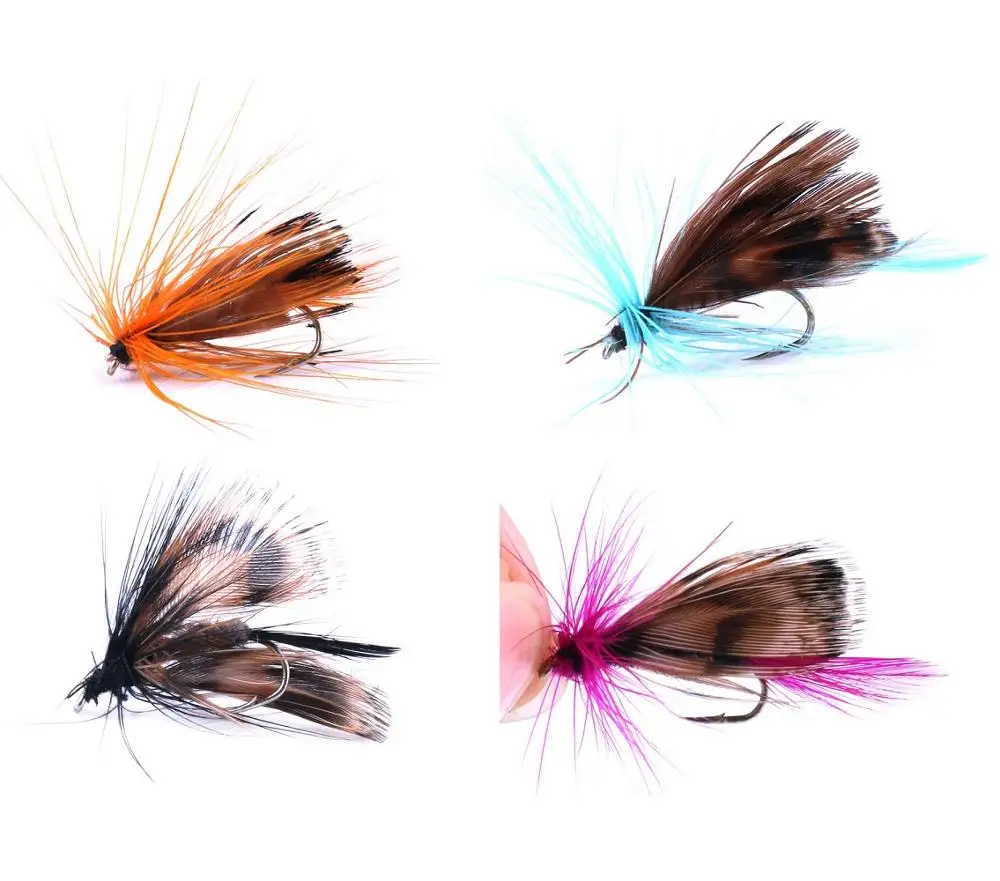 

Gorgons 32pcs/set Trout Dry Wet fly tying feathers set bulk fly fishing flies, Vavious colors