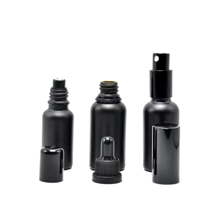 50ml Perfume Essential Oil Spray Matte Black Glass Bottle