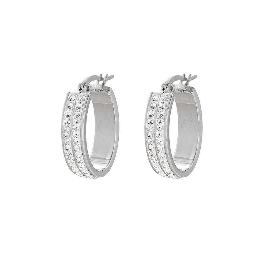 

E-589 Xuping Stainless Steel Jewelry Newest Earrings Elegant fashion Hoop earrings