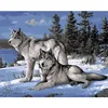 40*50cm famous two wolf in winter impressionist art diamond painting diy diamond painting by numbers