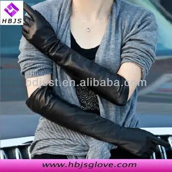 tight black leather gloves