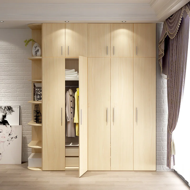 Bedroom wardrobe design wood bed furniture melamine board wardrobe