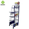 POS retail store rolling wire bottle rack display 5 shelves for beverage
