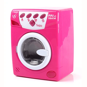 Pretend Play Home Appliance Electric Lighting Pink Toy Washing Machine ...