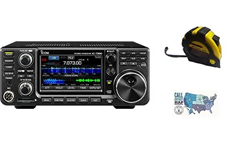 Bundle and Ham Guides Pocket Reference Card Icom IC-7300 HF//50 MHz Base Transceiver with Touch Screen Color TFT LCD 2 Items 100 Watts