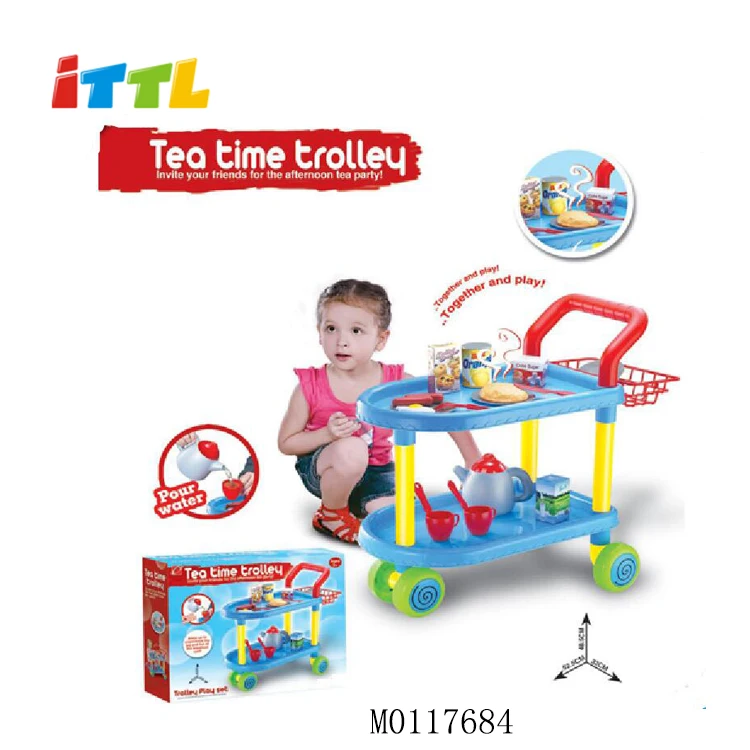 Children's 12 Pcs My Tea Time Trolley Play & Pretend Toy Ideal Gift For Kid's 