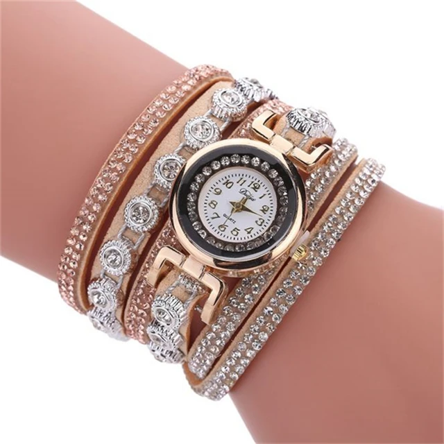 

Ladies Quartz Leather Braided Charm Lady Watch Women Wrist Watch, White;silver;gold;blue;red;others see attached file